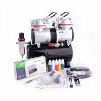 Airbrush Set Fengda FD-196K mit Kompressor FD-196, Airbrush FE-130 und Zubeh&ouml;r 