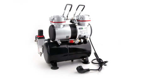 Airbrush Set Fengda FD-196K met compressor FD-196, Airbrush FE-130 en accessoires 