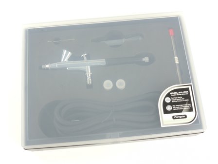 Airbrush pistool Fengda BD-135K met 0,2 - 0,3 en 0,5mm naald/nozzle en slang