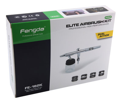 Airbrush pistoolset Fengda BD-182K met 0,3-0,5-0,8 mm nozzle