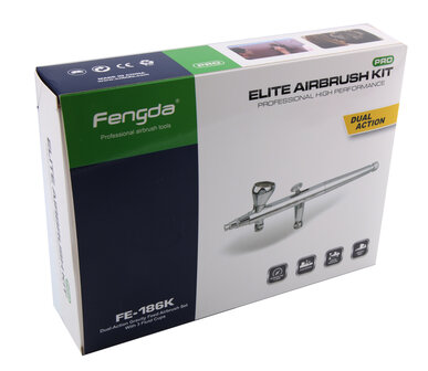 Fengda Airbrush pistool BD-186K(FE-186K) met 0,2mm, 0.30mm en 0,50 mm nozzle