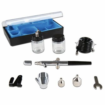 Timbertech ABPST06  airbrush set met compressor, double action airbrush