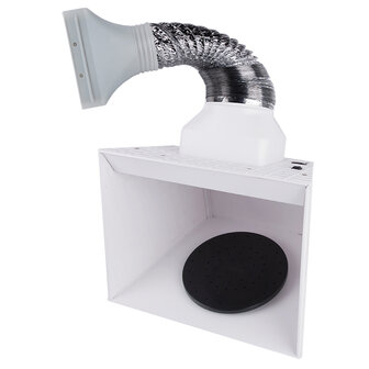 Fengda Portable Airbrush Hobby Spray Booth Spray Box BD-515 met LED-verlichting &amp; Draaitafel voor het spuiten van modellen, kunst, ambachten, taartversiering, make-up, spijkers, handwerk, enz.