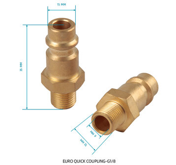 Fengda Europe snelkoppeling BD-118K met 3 stuks 1/8&quot; adapter en 2 stuks 1/4&quot; adapter