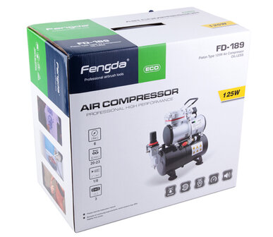 Fengda Airbrush mini compressor met luchttank AS-189