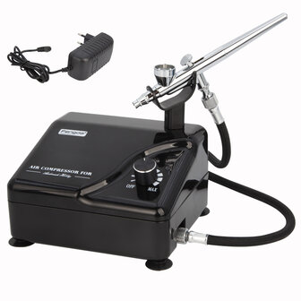 Fengda Profesional Airbrush Kit with smart compressor AS-207K for Tattoo, Model, Cake Decoration, Automotive Graphic and so on