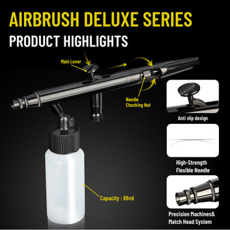 Airgoo High-End &amp; Deluxe Double-Action &amp; Suction-Type Airbrush AG-102 for Airbrush Master