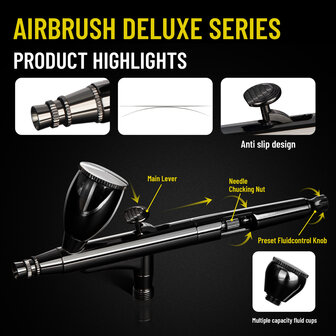 Airgoo High-End &amp; Deluxe Double-Action &amp; Gravity-Type Airbrush AG-104 for Airbrush Master