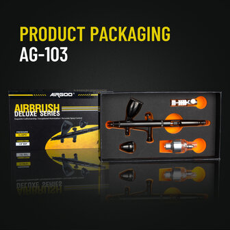 Airgoo Hoogwaardig &amp; Luxe Dubbele actie &amp; Zwaartekrachttype Airbrush AG-103 voor Airbrush Master
