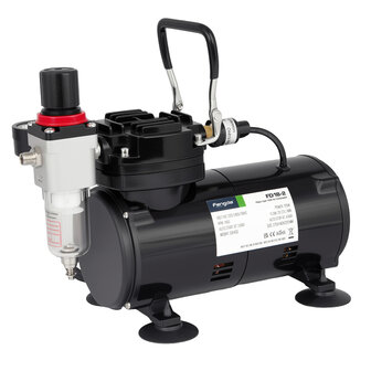 Timbertech airbrush set met compressor en double action airbrush ABPST05(Zwart)