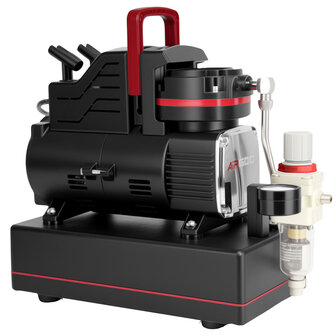Airgoo Premie Aibrush-compressor met supermacht dubbele koelventilatoren AG-436 &amp; Corrosiebestendige aluminium luchttank (2,5 l)