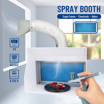 Fengda Compactere en draagbare airbrush-spuitcabine-spuitbox met zuigkanaal FD-513 met krokodillenklemmen en LED-licht