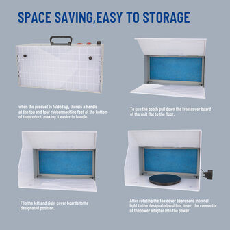 Fengda Compactere en draagbare airbrush-spuitcabine-spuitbox met zuigkanaal FD-513 met krokodillenklemmen en LED-licht