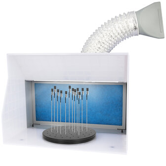 Fengda Compactere en draagbare airbrush-spuitcabine-spuitbox met zuigkanaal FD-513 met krokodillenklemmen en LED-licht