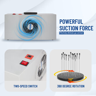 Fengda Compactere en draagbare airbrush-spuitcabine-spuitbox met zuigkanaal FD-513 met krokodillenklemmen en LED-licht