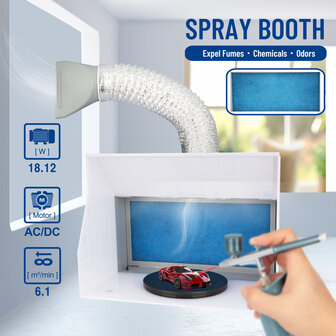 Fengda Compactere en draagbare airbrush-spuitcabine-spuitbox met zuigkanaal FD-513 met krokodillenklemmen en LED-licht