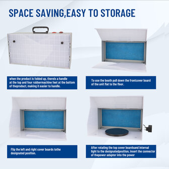 Fengda Compactere en draagbare airbrush-spuitcabine-spuitbox met zuigkanaal FD-513 met krokodillenklemmen en LED-licht