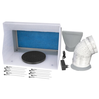 Fengda Compactere en draagbare airbrush-spuitcabine-spuitbox met zuigkanaal BD-513 met krokodillenklemmen en LED-licht