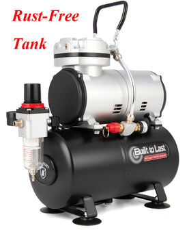 Fengda Airbrush mini compressor met anti-roest luchttank AS-186T(FD-186T)
