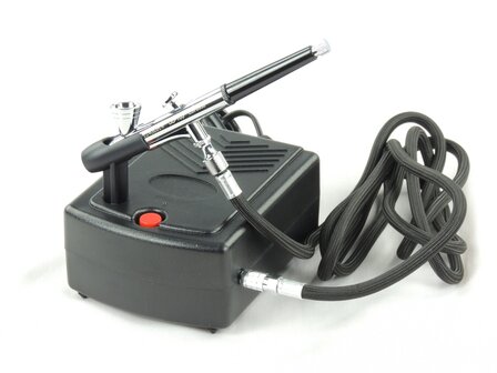 Nail-art airbrush set Fengda BD-831 met compressor en BD-135 0,2mm airbrush pistool