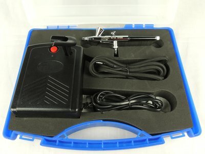 Nail-art airbrush set Fengda BD-831 met compressor en BD-135 0,2mm airbrush pistool