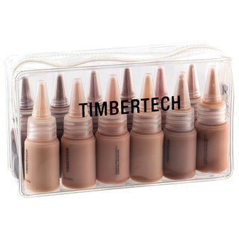 Timbertech S/B Airbrush Foundation mit 12 x 10 ml Fl&auml;schchen mit allen Hautt&ouml;nen der S/B-Serie