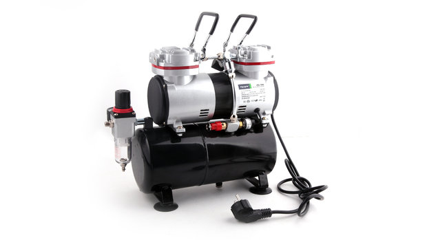 Airbrush Set Fengda FD-196K mit Kompressor FD-196, Airbrush FE-130 und Zubehör 