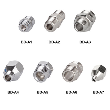 Fengda Airbrush-adapter 7-delige slangadapterset BDA1-A7 Airbrush-connector met schroefdraad voor het aansluiten van airbrush en luchtcompressor