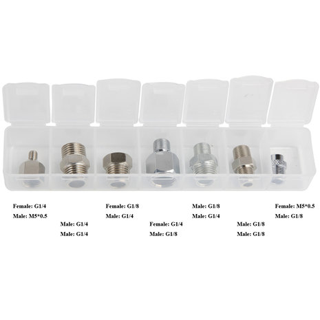 Fengda Airbrush Adapter 7PCS Schlauchadaptersatz BDA1-A7 Airbrush Gewinde Stecker für Anschließen von Airbrush und Luftkompressor