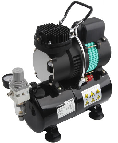 UK-stekker Airgoo Premie Aibrush-compressor AG-326 met dubbele koelventilatoren en luchttank