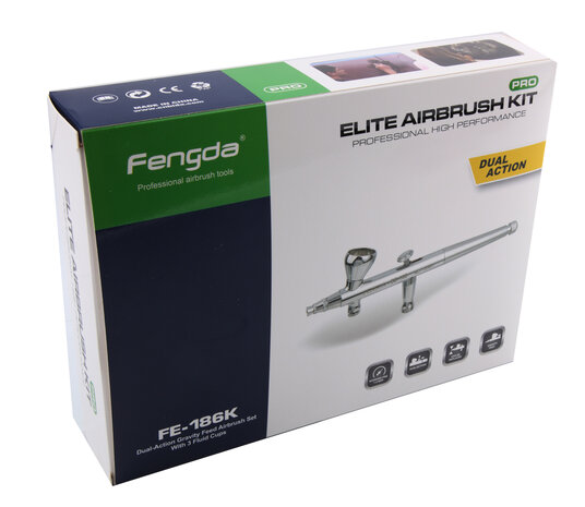 Fengda Airbrush pistool BD-186K(FE-186K) met 0,2mm, 0.30mm en 0,50 mm nozzle