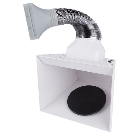 Fengda Portable Airbrush Hobby Spray Booth Spray Box BD-515 met LED-verlichting & Draaitafel voor het spuiten van modellen, kunst, ambachten, taartversiering, make-up, spijkers, handwerk, enz.