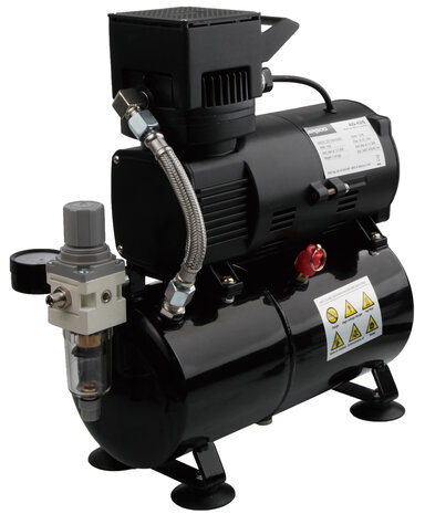 UK-Plug Airgoo Premie Aibrush-compressor AG-426 met supermacht dubbele koelventilatoren en luchttank