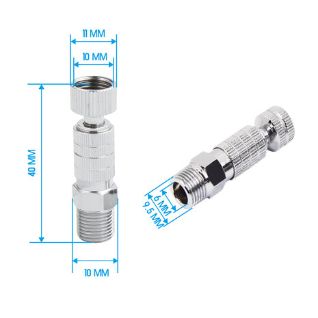 Fengda Airbrush-snelontkoppelingsset BD-117K met 5 stuks 1/8 BSP vrouwelijke adapters