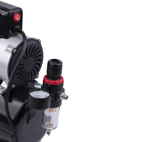 Timbertech Professionele piston-airbrush compressor met motor-afkoelende ventilator ABPST08