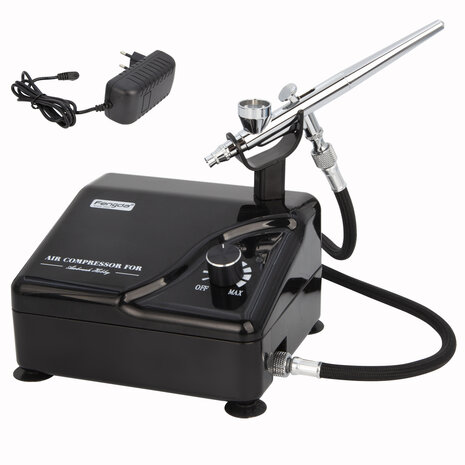 Fengda Profesional Airbrush Kit mit intelligentem Kompressor AS-207K für Tätowierungen, Modelle, Kuchendekoration, Automobilgrafiken usw