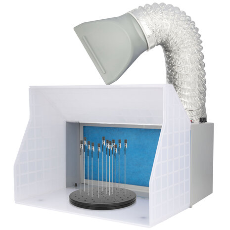 Fengda Compactere en draagbare airbrush-spuitcabine-spuitbox met zuigkanaal FD-513 met krokodillenklemmen en LED-licht