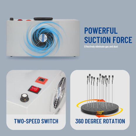 Fengda Compactere en draagbare airbrush-spuitcabine-spuitbox met zuigkanaal FD-513 met krokodillenklemmen en LED-licht