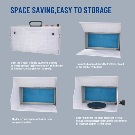 Fengda Compactere en draagbare airbrush-spuitcabine-spuitbox met zuigkanaal FD-513 met krokodillenklemmen en LED-licht