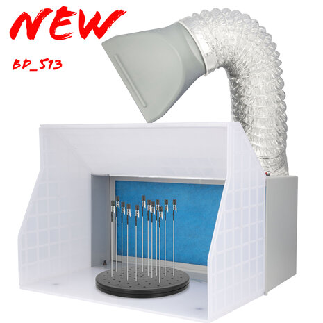 Fengda Compactere en draagbare airbrush-spuitcabine-spuitbox met zuigkanaal FD-513 met krokodillenklemmen en LED-licht