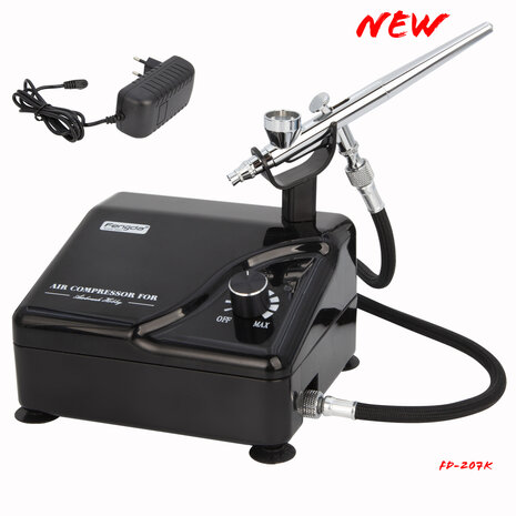 Fengda Profesional Airbrush Kit with smart compressor AS-207K for Tattoo, Model, Cake Decoration, Automotive Graphic and so on