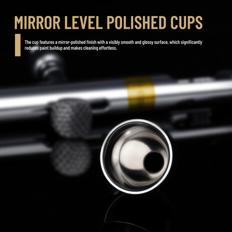 Airgoo Premium Double-Action Airbrush AG-D1 (Phantom) met nieuw zelfcentrerend mondstukontwerp; geschikt voor modelbouw, taartdecoratie, hobby, automotive en hoogwaardig airbrushen.