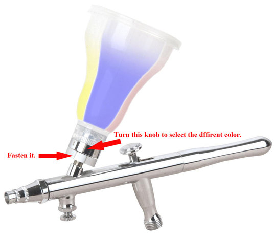 Fengda FE-330 Luxus-Allzweck-Präzisions-Airbrush mit 0,5mm Düse und 4-Kammer Becher