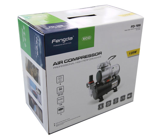 UK Plug Fengda Airbrush Kompressor mit dem Druckbehälter AS-186(FD-186))