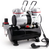 Fengda Dubbele zuiger Airbrush mini compressor met luchttank  AS-196_